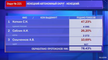 По данным на 2:00 на выборах лидирует Сергей Коткин